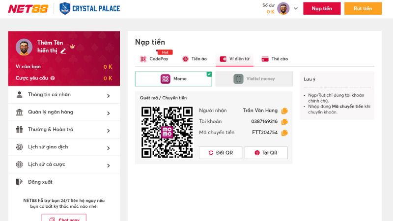 hướng dẫn nạp tiền NET88 hướng dẫn nạp tiền NET88