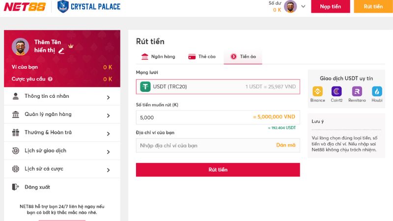 hướng dẫn rút tiền NET88 hướng dẫn rút tiền NET88
