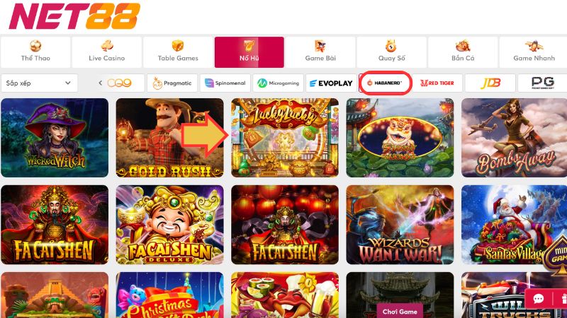 Lucky Lucky Truy cập vào Habanero để tìm phòng chơi